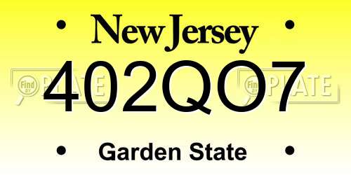402QO7 New Jersey License Plate