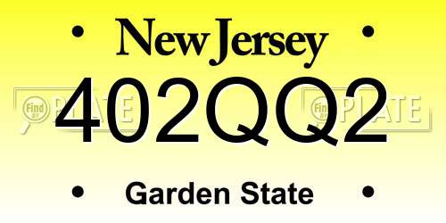 402QQ2 New Jersey License Plate