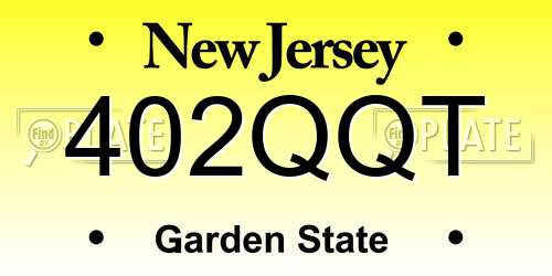 402QQT New Jersey License Plate