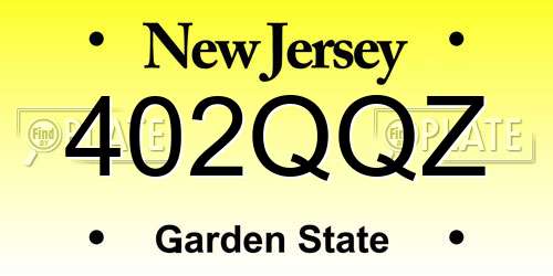 402QQZ New Jersey License Plate