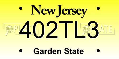 402TL3 New Jersey License Plate