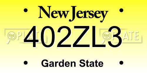 402ZL3 New Jersey License Plate