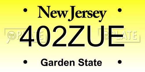 402ZUE New Jersey License Plate