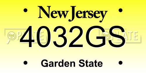 4032GS New Jersey License Plate
