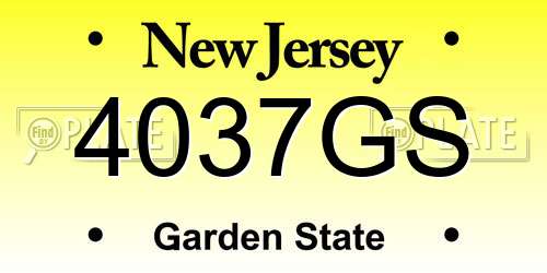 4037GS New Jersey License Plate