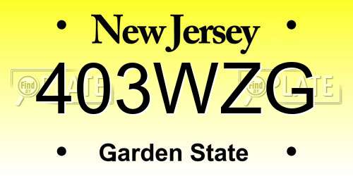 403WZG New Jersey License Plate