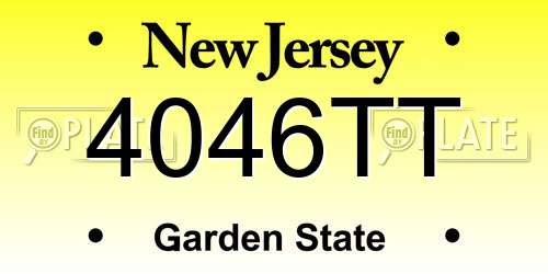 4046TT New Jersey License Plate