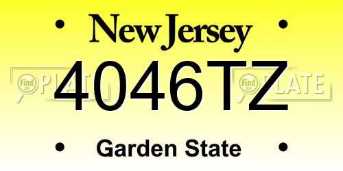 4046TZ New Jersey License Plate