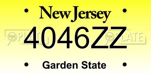 4046ZZ New Jersey License Plate