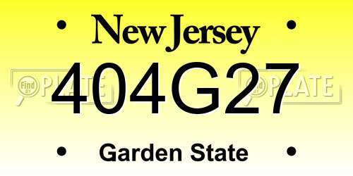 404G27 New Jersey License Plate