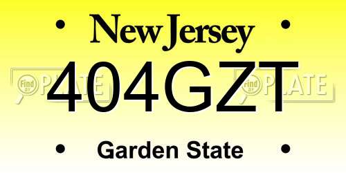 404GZT New Jersey License Plate