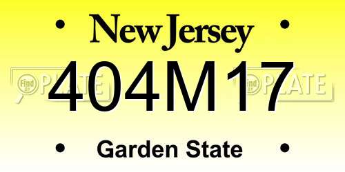 404M17 New Jersey License Plate