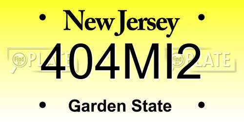404MI2 New Jersey License Plate