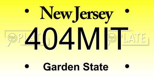 404MIT New Jersey License Plate