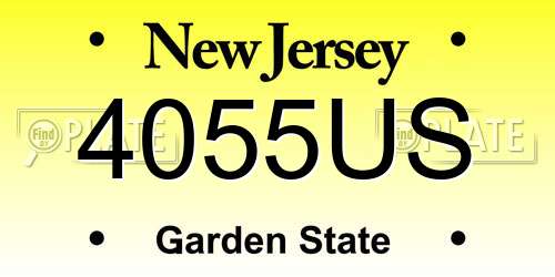 4055US New Jersey License Plate