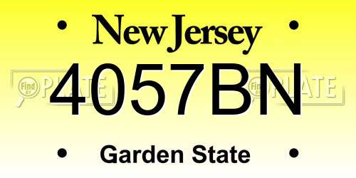 4057BN New Jersey License Plate