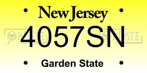 4057SN New Jersey License Plate