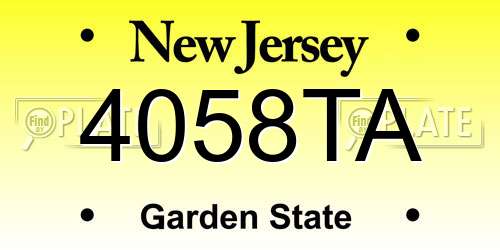 4058TA New Jersey License Plate