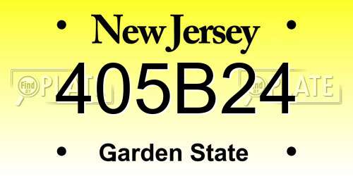 405B24 New Jersey License Plate