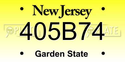 405B74 New Jersey License Plate