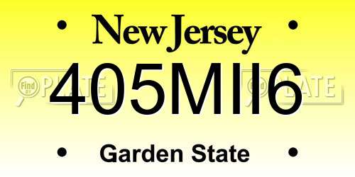 405MII6 New Jersey License Plate