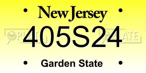 405S24 New Jersey License Plate
