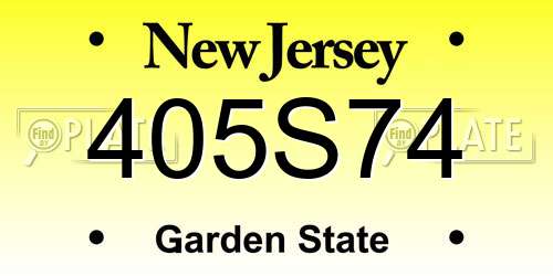 405S74 New Jersey License Plate