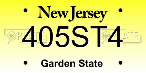 405ST4 New Jersey License Plate