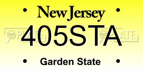 405STA New Jersey License Plate