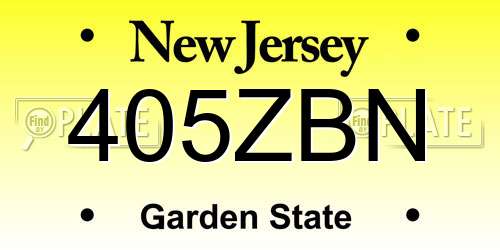 405ZBN New Jersey License Plate