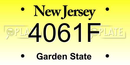 4061F New Jersey License Plate