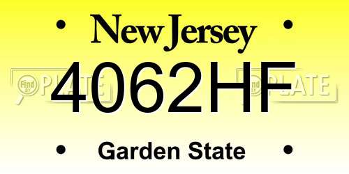 4062HF New Jersey License Plate