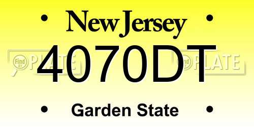 4070DT New Jersey License Plate