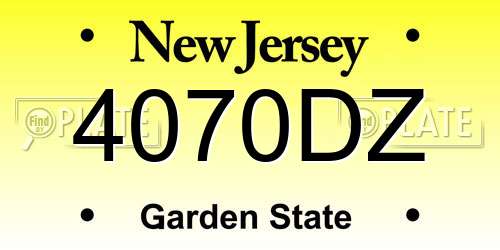 4070DZ New Jersey License Plate