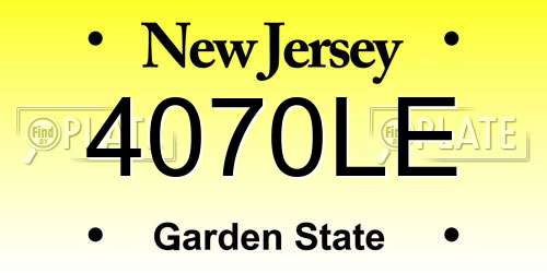 4070LE New Jersey License Plate