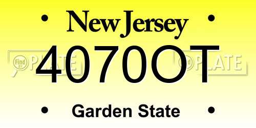 4070OT New Jersey License Plate