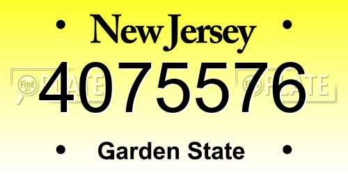 4075576 New Jersey License Plate