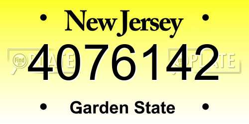 4076142 New Jersey License Plate