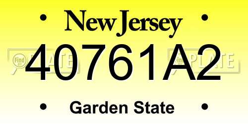40761A2 New Jersey License Plate