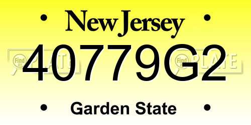 40779G2 New Jersey License Plate