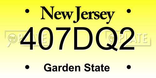 407DQ2 New Jersey License Plate