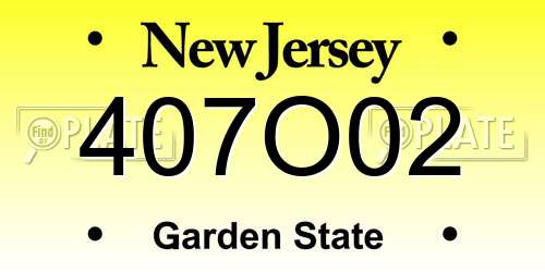 407O02 New Jersey License Plate
