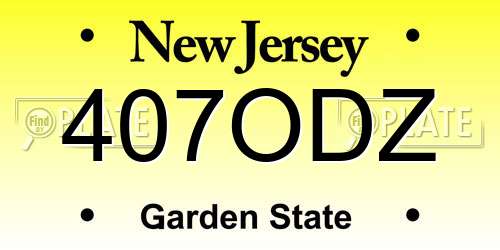 407ODZ New Jersey License Plate
