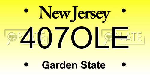 407OLE New Jersey License Plate