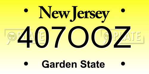 407OOZ New Jersey License Plate