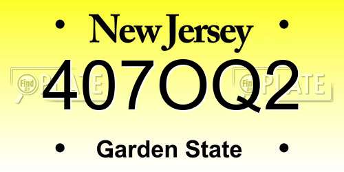 407OQ2 New Jersey License Plate
