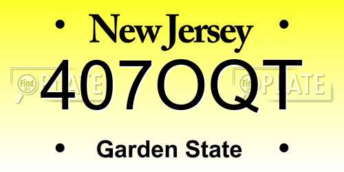 407OQT New Jersey License Plate