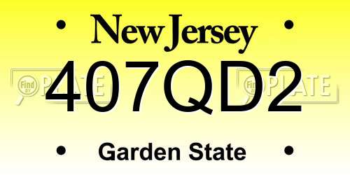 407QD2 New Jersey License Plate