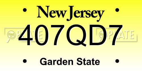 407QD7 New Jersey License Plate