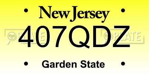 407QDZ New Jersey License Plate